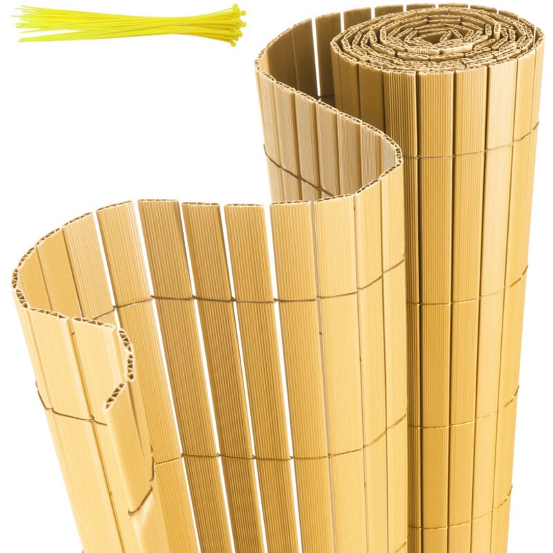 foto del prodotto hengda swanew canisse in pvc per il giardino. recinzione frangivento per balconi. balcone o terrazza a doppia faccia. bamb 140 x 400cm