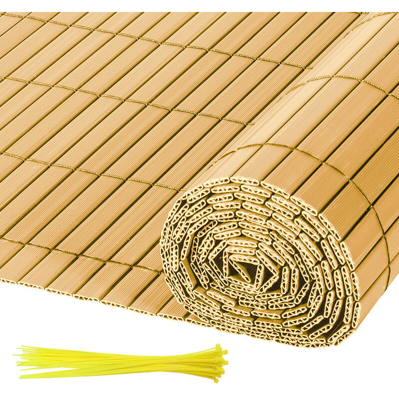 foto del prodotto hengda swanew canisse in pvc per il giardino. recinzione frangivento per balconi. balcone o terrazza a doppia faccia. bamb 80 x 500cm