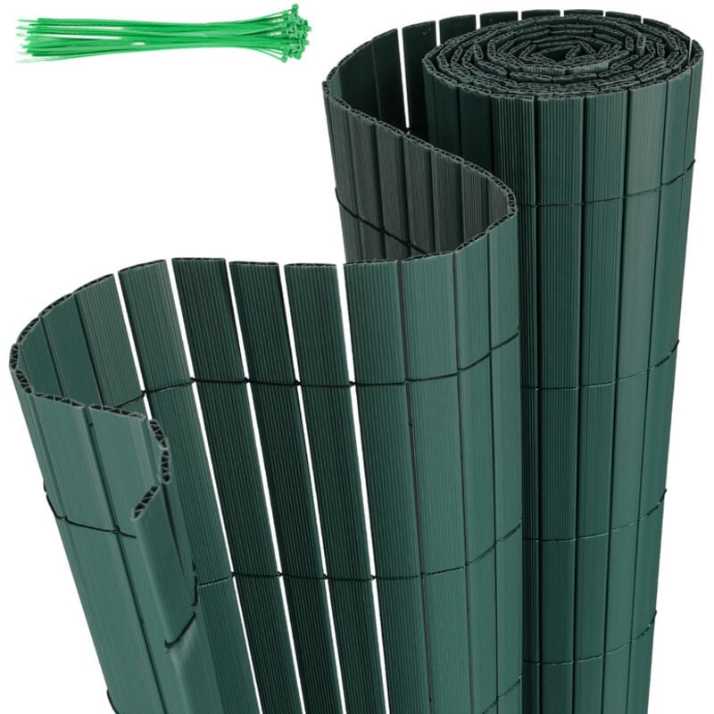 foto del prodotto hengda swanew canisse in pvc per il giardino. recinzione frangivento per balconi. balcone o terrazza a doppia faccia. verde 90 x 400cm