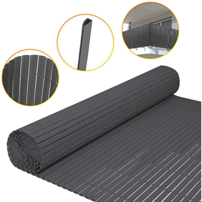 foto del prodotto hengda swanew canisse in pvc, schermo da giardino, piscine, recinzione in pvc resistente ai raggi uv grigio 90 x 300cm