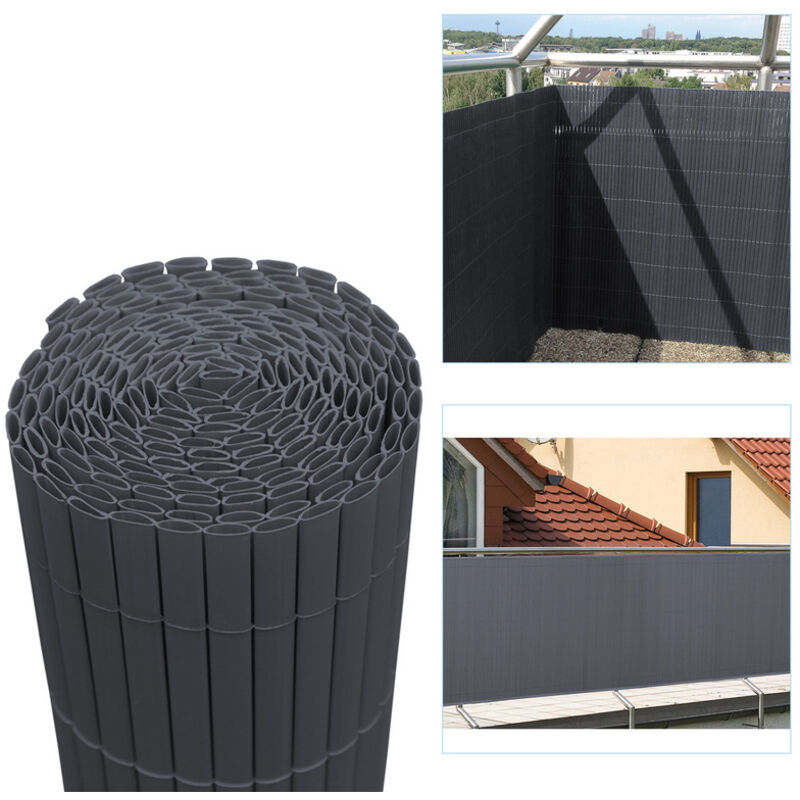 foto del prodotto hengda swanew canisse in pvc, schermo da giardino, piscine, recinzione in pvc resistente ai raggi uv grigio 90 x 500cm