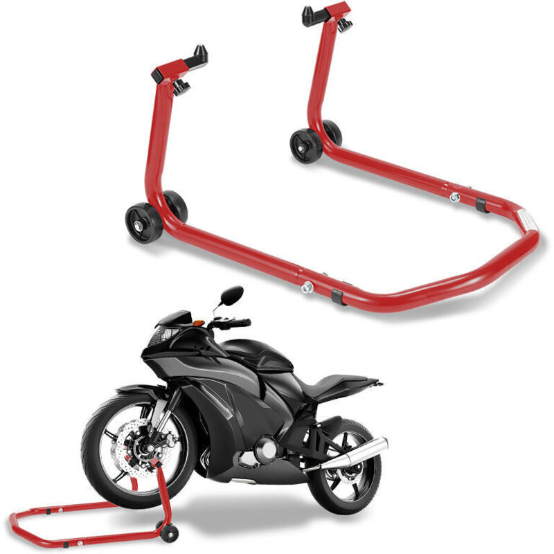 foto del prodotto hengda swanew cavalletto da officina per moto anteriore 300kg supporto sollevatore ruote gamma sollevatore forcella rosso