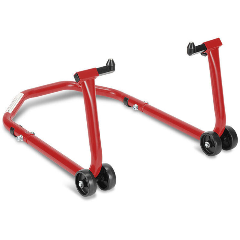 foto del prodotto hengda swanew cavalletto da officina per moto anteriore 300kg supporto sollevatore ruote gamma sollevatore forcella rosso