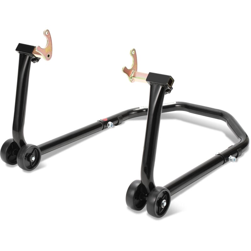 foto del prodotto hengda swanew cavalletto moto posteriore supporto sollevatore moto posteriore su ruote con adattatori in gomma nera