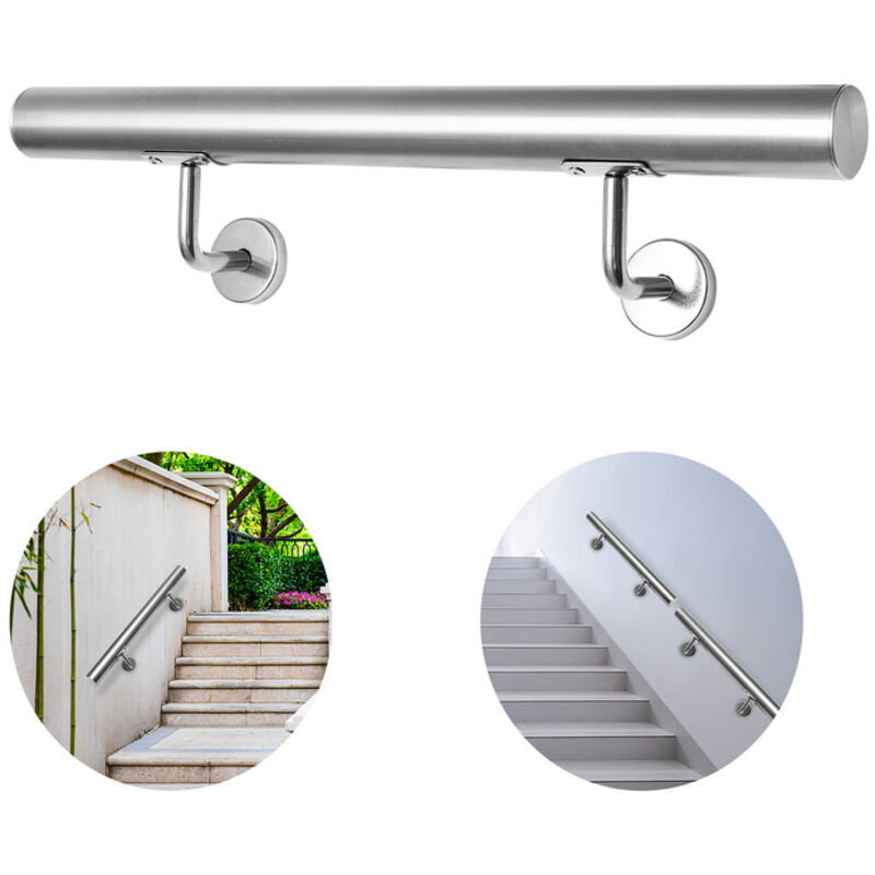 foto del prodotto hengda swanew corrimano in acciaio inox 180 cm appoggiamano a parete materiale di montaggio a parete per interni ed esterni