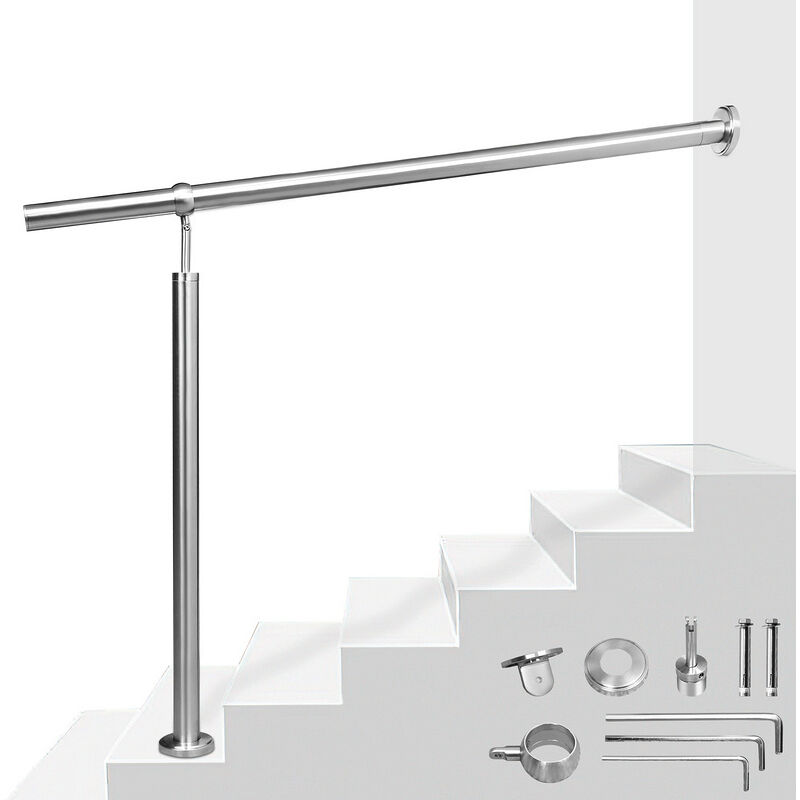 foto del prodotto hengda swanew corrimano in acciaio inox per scale esterne interne angolo regolabile per il montaggio a parete 160 cm