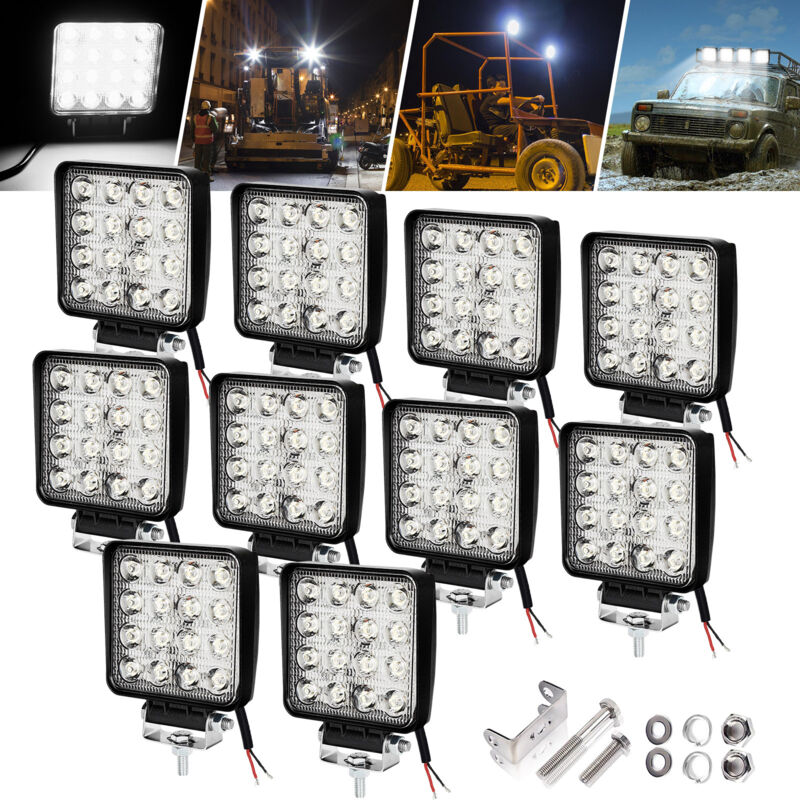 foto del prodotto hengda swanew faro da lavoro 10 x 48w piazza fari led 12v 24v fari di profondit impermeabile ip67 luci di lavoro fuoristrada per moto auto atv suv