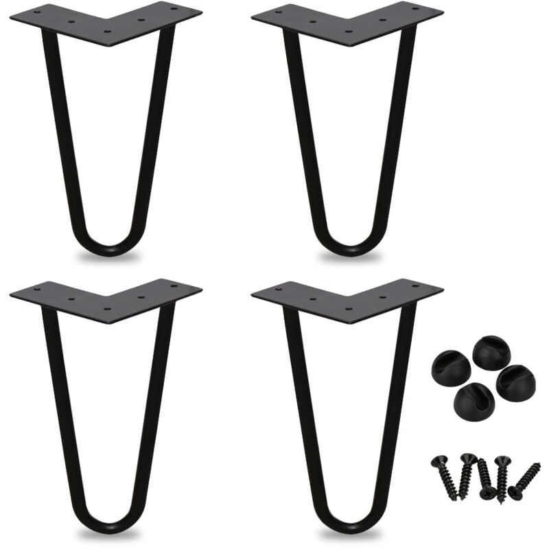 foto del prodotto hengda swanew gambe da tavolo metal 4 st c black table funs ogo per capelli ago tavolo bone 12 mm. gambe a forcina in acciaio. gamba a 2 rod. 72 cm