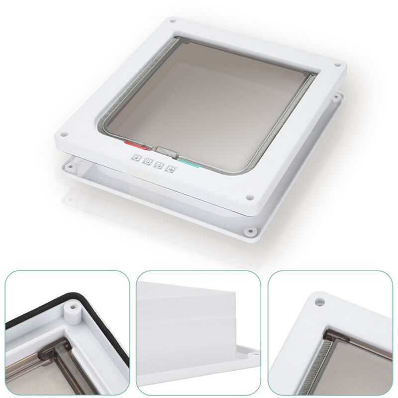 foto del prodotto hengda swanew gatto flap dog door cat flap 4 posizioni con tunnel cache cutout. gatto flap dimensioni l 23.5x25x5.5cm