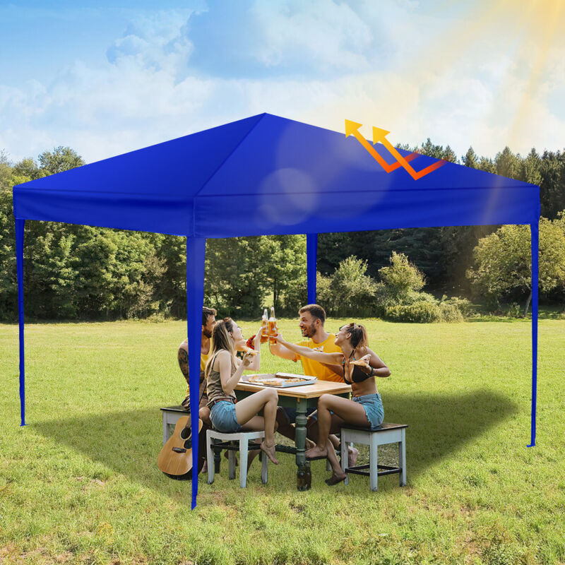foto del prodotto hengda swanew gazebo da giardino, tenda impermeabile per feste, pergola, tendone pieghevole blu 3x3m