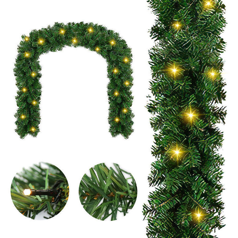 foto del prodotto hengda swanew ghirlanda di natale con luci 5m ghirlanda porta di natalizie ghirlanda porta anteriore artificiale decorazione di natale ghirlandeper