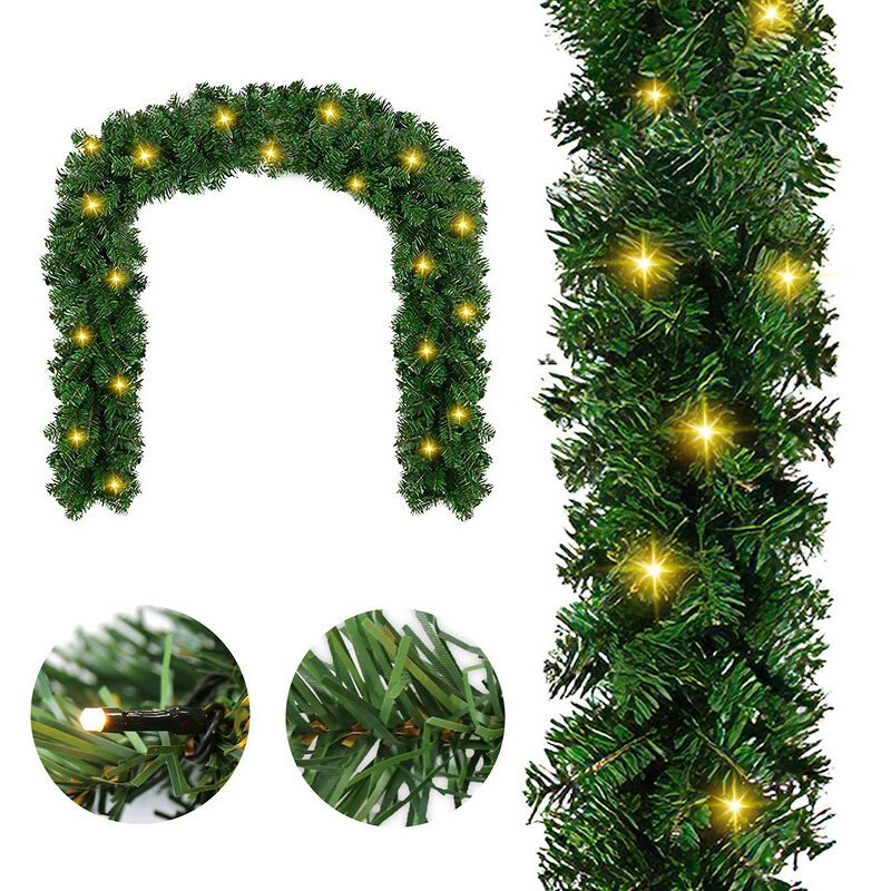 foto del prodotto hengda swanew ghirlanda di natale con luci 5m ghirlanda porta di natalizie ghirlanda porta anteriore artificiale decorazione di natale ghirlandeper