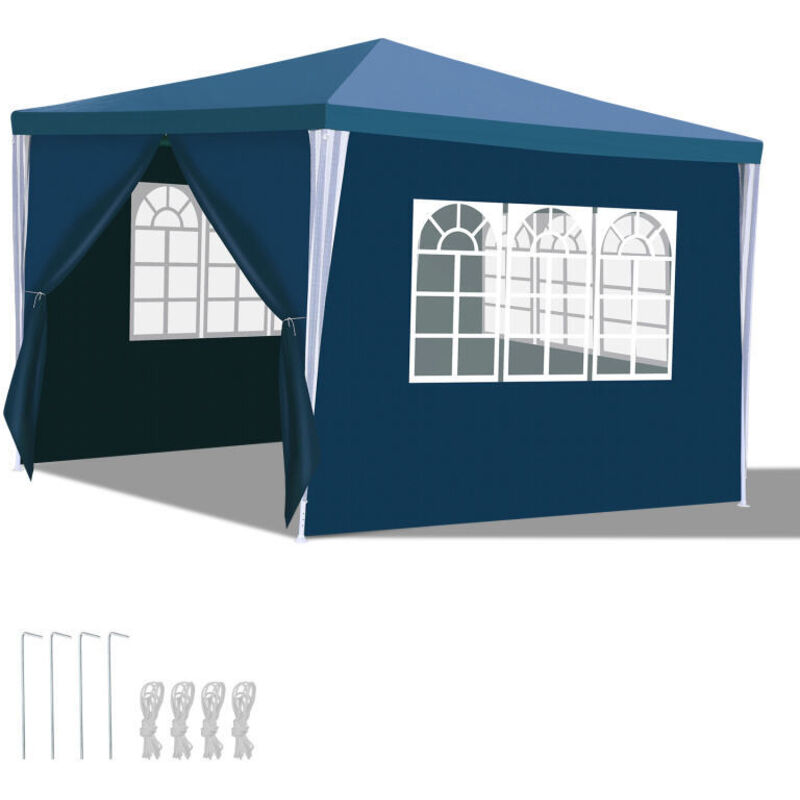 foto del prodotto hengda swanew grande tenda per feste con pannelli laterali rimovibili finestre tenda per feste o pergolato campeggio blu 3x3m