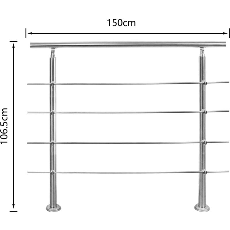 foto del prodotto hengda swanew kit di ringhiera per corrimano in acciaio inossidabile con senza montanti a croce per ringhiere per scale all interno e all esterno.