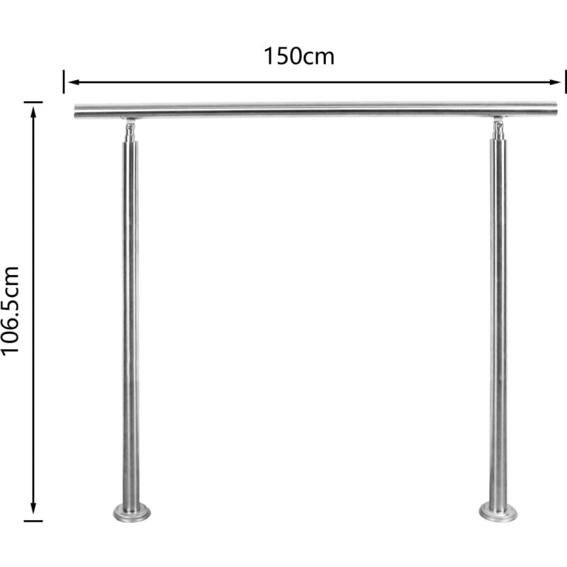 foto del prodotto hengda swanew kit di ringhiera per corrimano in acciaio inossidabile con senza montanti a croce per ringhiere per scale all interno e all esterno.