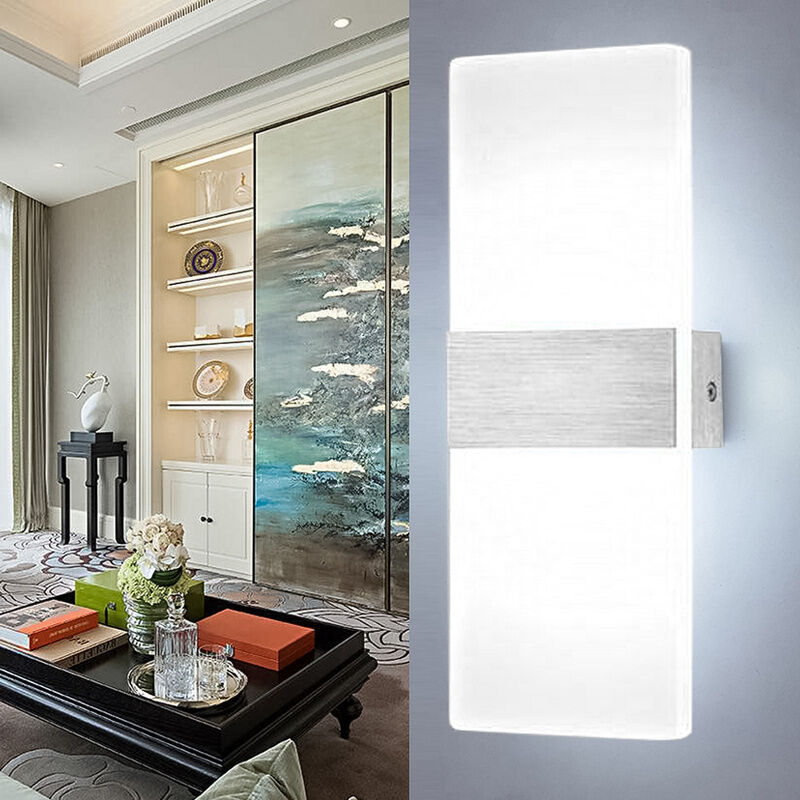 foto del prodotto hengda swanew lampada da parete moderna a led per esterni ip65 lampada da corridoio per scale square up down deco light 7w nero bianco freddo