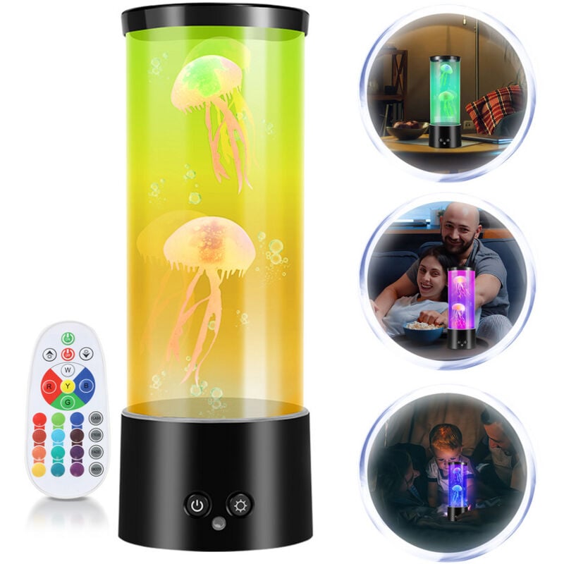 foto del prodotto hengda swanew led jellyfish night lights lava lampada rgb mood lampada 3 livelli di luminosit artificiale