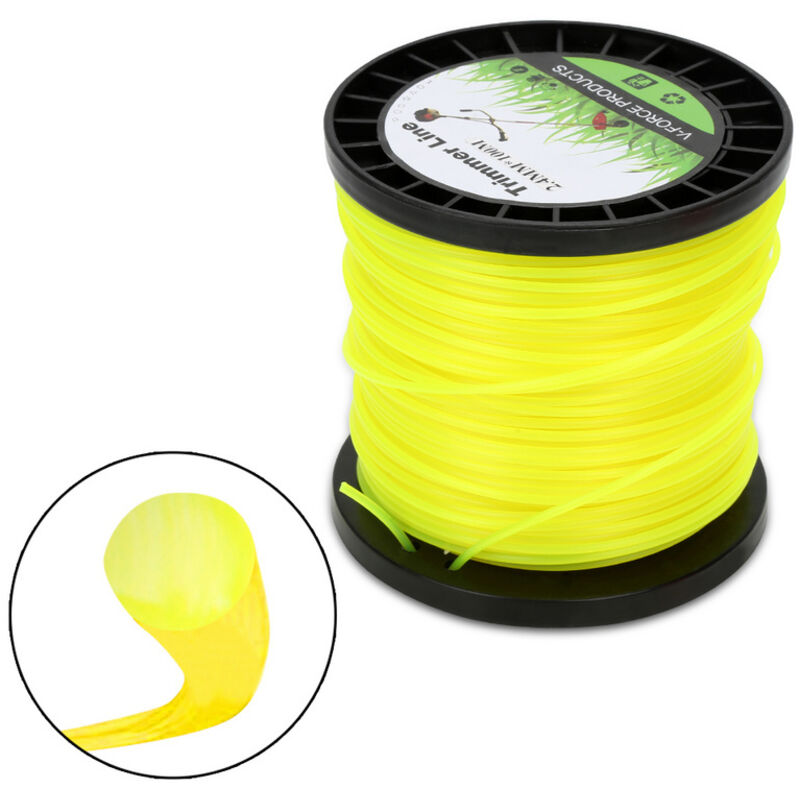 foto del prodotto hengda swanew linea di rifilatura da 100 m linea di rifilatura per decespugliatore rotonda in nylon gialla da 2.4 mm