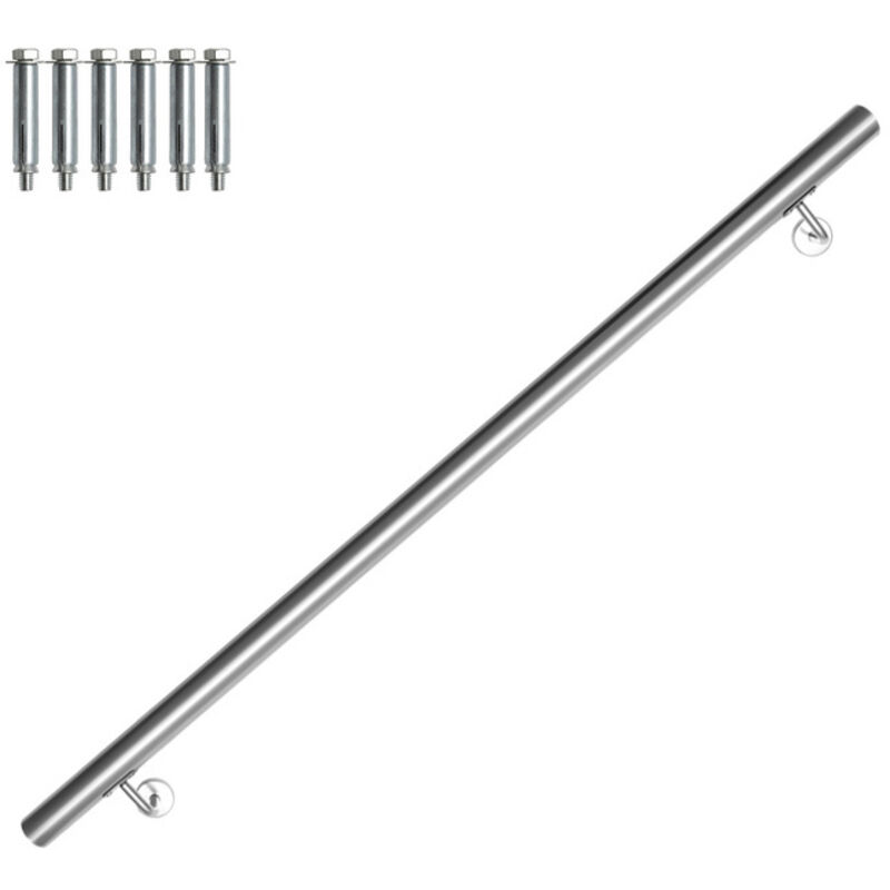 foto del prodotto hengda swanew main courante. inox rampe d escalier rond. int rieur ext rieur 42 mm. support mural. argent 120cm