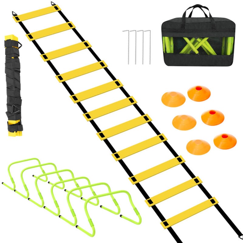 foto del prodotto hengda swanew ostacoli di coordinazione regolabili kit per l allenamento dell agilit scala di coordinazione perni di marcatura