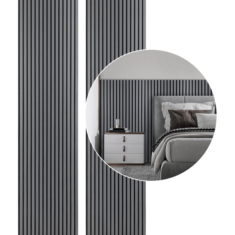 foto del prodotto hengda swanew pannello acustico a parete pannelli a parete moderni in legno impiallacciato e feltro pannelli a parete in mdf 2x 120x60x2,1cm grigio