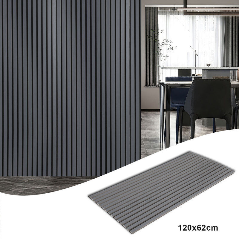 foto del prodotto hengda swanew pannello acustico rivestimento murale in mdf pannello murale acustico naturale pannelli murali moderni 120x60x2,1 cm grigio