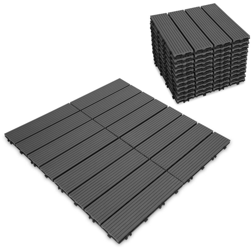 foto del prodotto hengda swanew piastrella per terrazza in legno composito modulare 30 x 30 cm spessore 2 2 cm antracite 33x 3m 