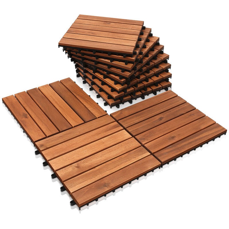 foto del prodotto hengda swanew piastrelle di legno 44 piastrelle terrazza piastrelle 4 piastrelle da pavimento acacia 30x30 cm coperchio di piastrella di drenaggio