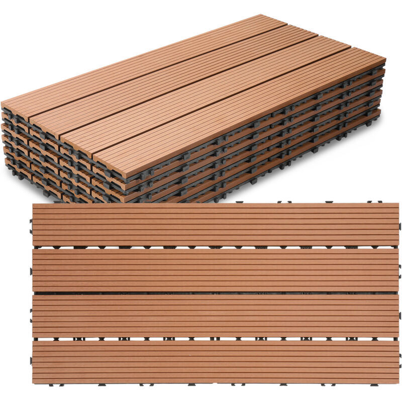 foto del prodotto hengda swanew piastrelle wpc terrace 6er piastrelle in legno piastrelle balcone click plastic plaveing plug in piastrelle marroni