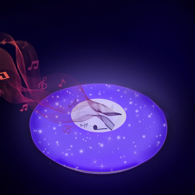 foto del prodotto hengda swanew plafoniera led musica altoparlante bluetooth app plafoniera con telecomando 36w