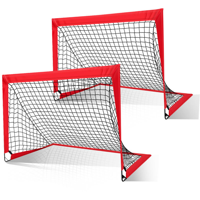 foto del prodotto hengda swanew porta da calcio pieghevole set di 2. rete da calcio portatile mini porta da calcio per bambini 120 x 90 x 90 cm