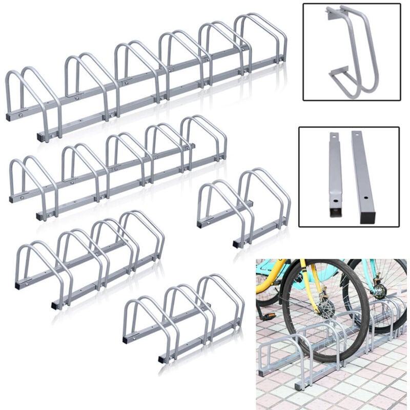 foto del prodotto hengda swanew portabici in acciaio per 2 6 biciclette. montaggio a pavimento. antiruggine e salvaspazio. portabici per famiglie 4 biciclette