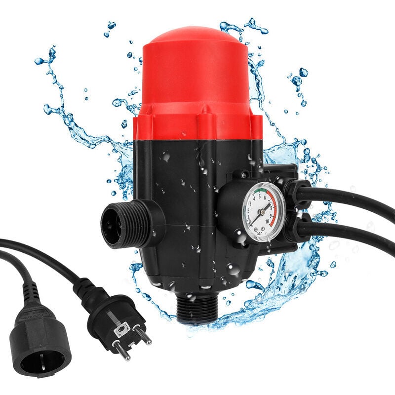 foto del prodotto hengda swanew pressostato comando pompa automatico acquedotto sanitario interruttore pompa pozzo profondo rosso con cavo