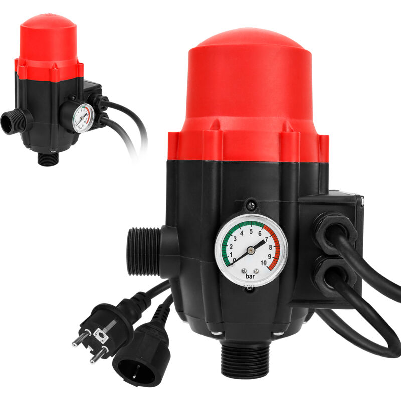 foto del prodotto hengda swanew pressostato da giardino regolatore di pressione pompa 10 bar max 1,1kw con cavo rosso