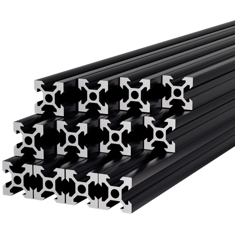 foto del prodotto hengda swanew profilo in alluminio 20x20mm profilo in alluminio da 1000mm tipo i sistema di montaggio profilo in alluminio profilo nero 12 pezzi