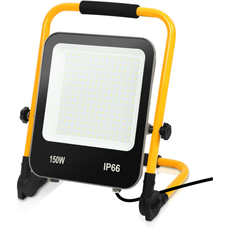 foto del prodotto hengda - swanew proiettore da cantiere a led da 150w proiettore led con treppiede lampada da cantiere - bianco freddo