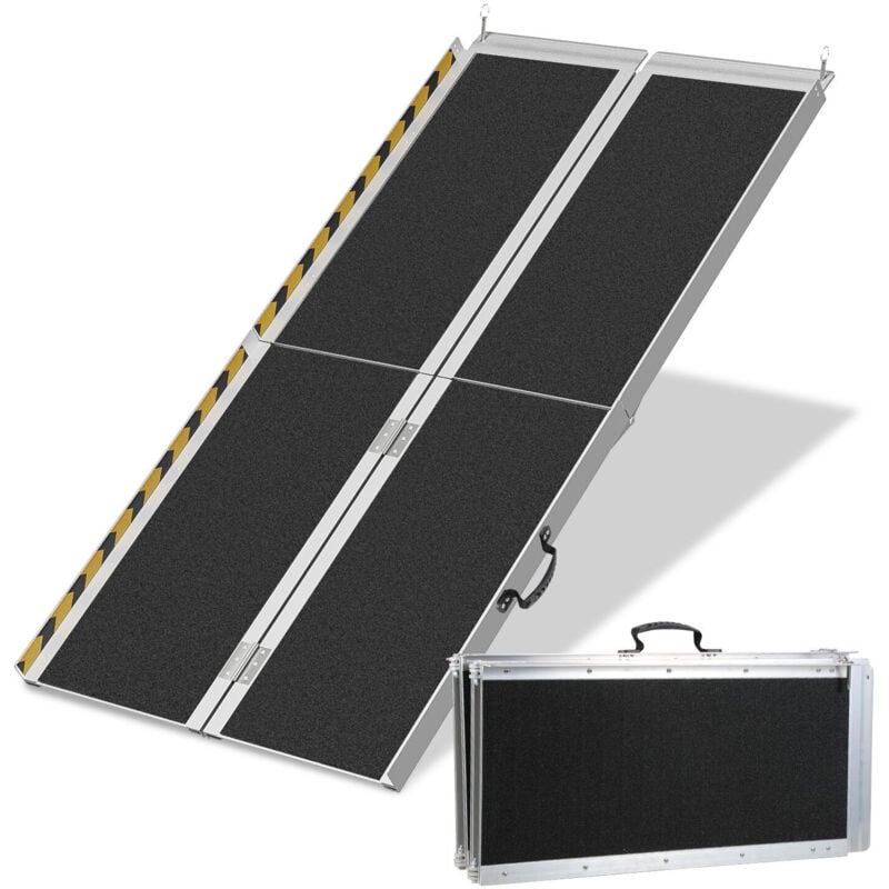 foto del prodotto hengda swanew rampa per sedie a rotelle 2x portatile in alluminio superficie antiscivolo rampa di accesso 270kg capacit 152cm