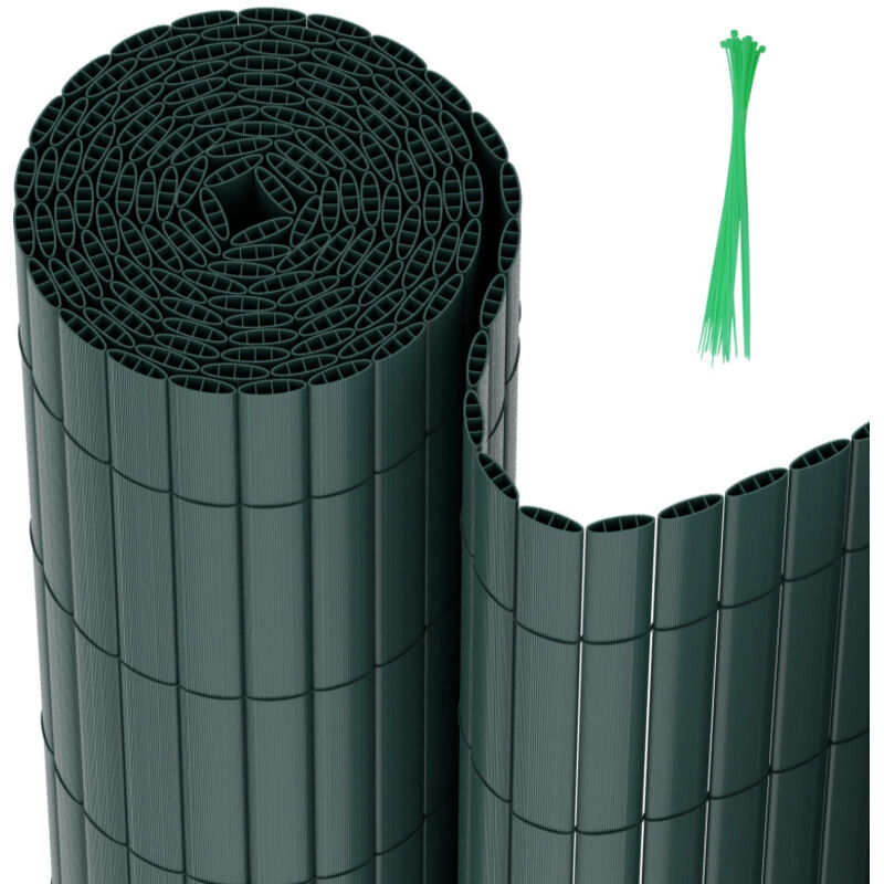 foto del prodotto hengda swanew recinzione bifacciale in pvc. oscurante al 90 . verde.h.90 cm x l.300 cm