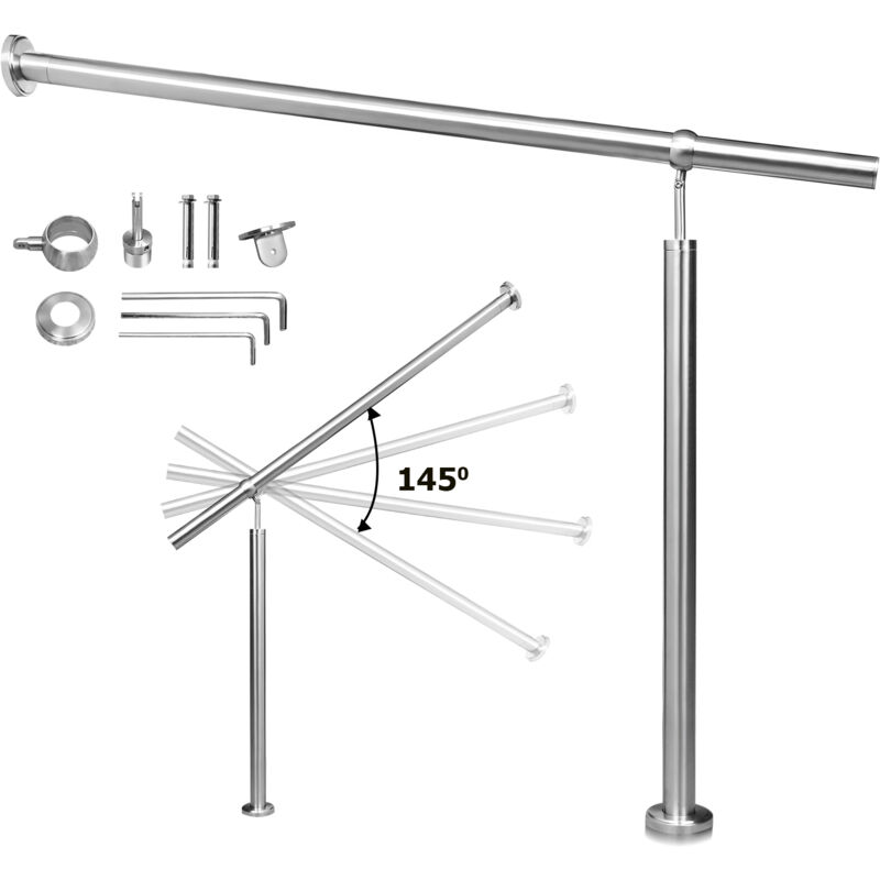 foto del prodotto hengda swanew ringhiera d ingresso in acciaio inox 100 cm ringhiera per interni ed esterni corrimano da parete montaggio laterale angolo regolabile