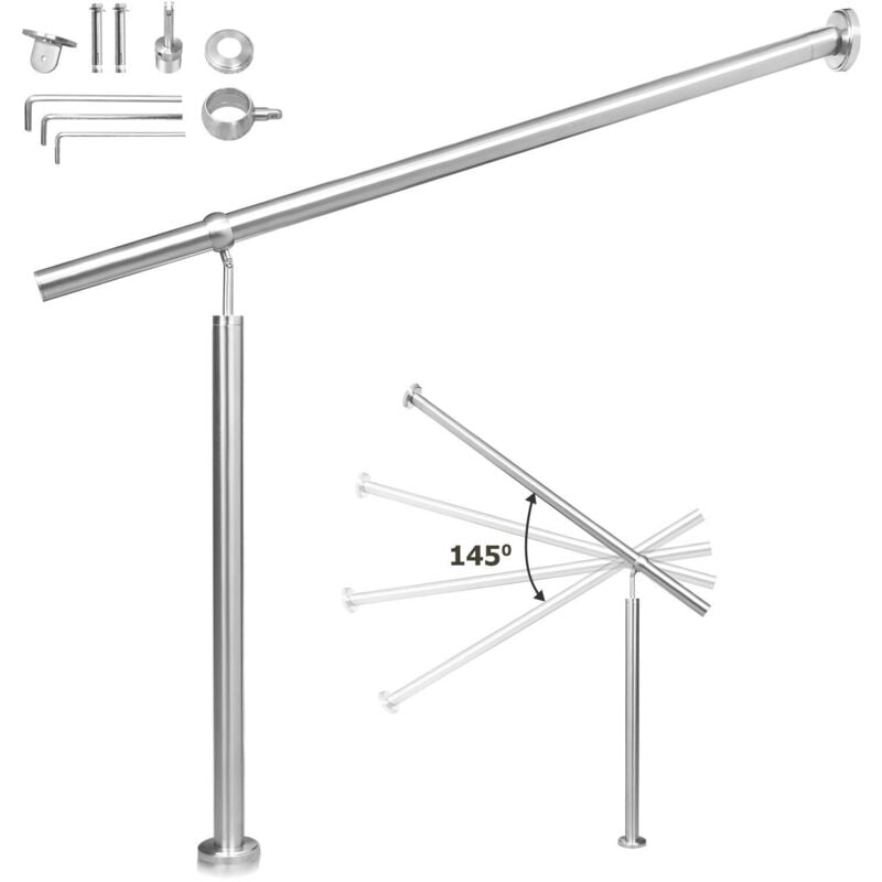 foto del prodotto hengda swanew ringhiera d ingresso in acciaio inox 160 cm ringhiera per interni ed esterni corrimano da parete montaggio laterale angolo regolabile