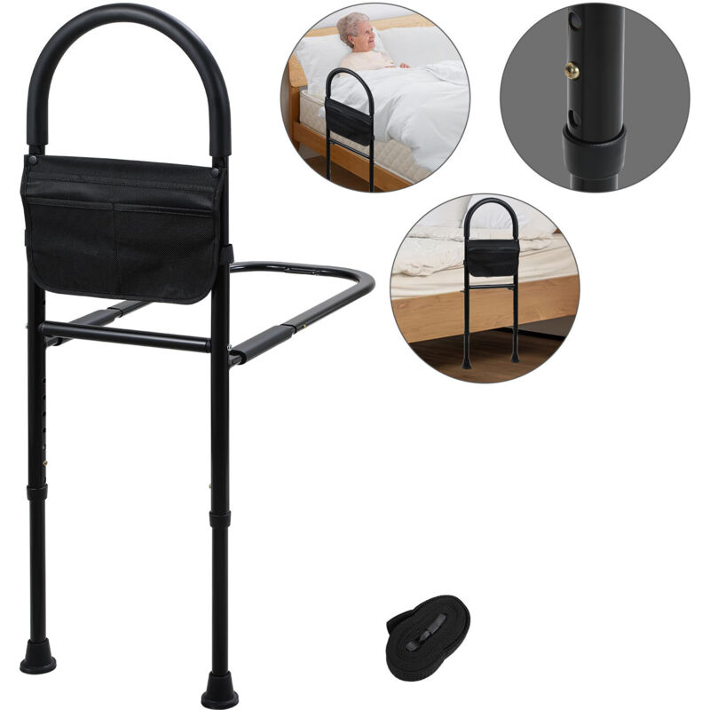 foto del prodotto hengda swanew ringhiera per letto ausilio di rialzo per letto ausili per anziani regolabile 83 113 cm antiscivolo con borsa di custodia