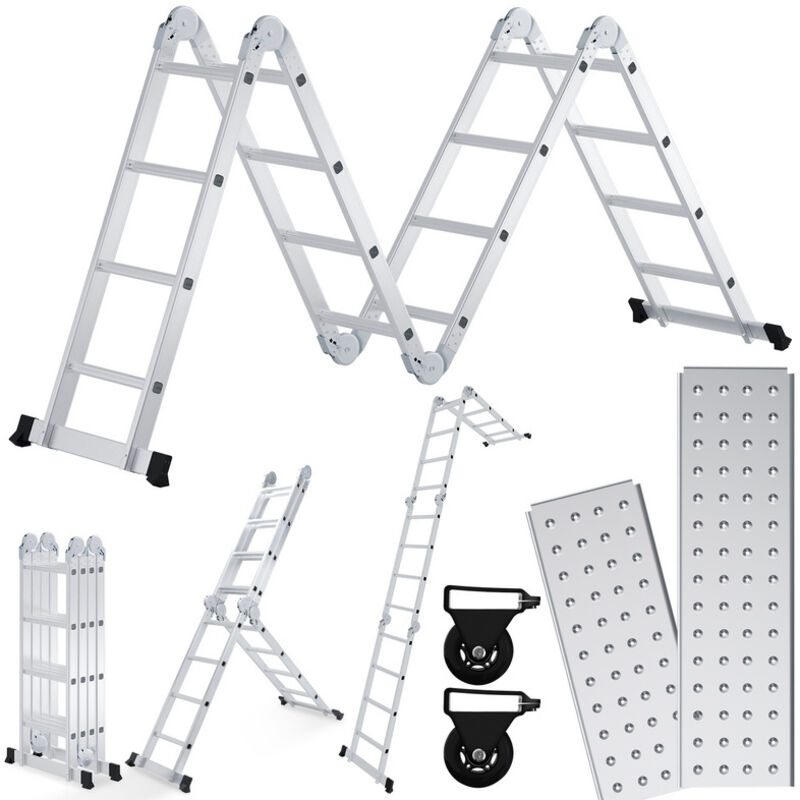 foto del prodotto hengda swanew scala pieghevole scala multiuso scala telescopica 4x4 470cm scala singola scala a gradini scala domestica scala in alluminio