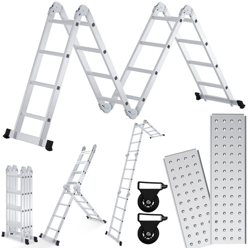 foto del prodotto hengda swanew scala pieghevole scala multiuso scala telescopica scala a telaio 4x4 470cm scala singola scala a gradini scala domestica scala in