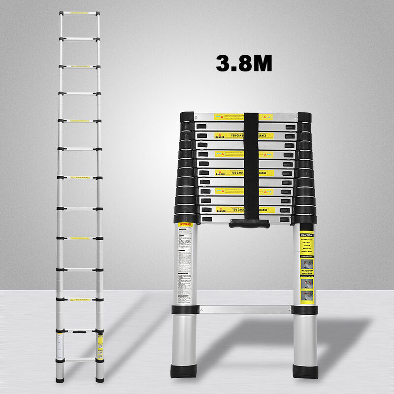 foto del prodotto hengda swanew scala telescopica 3.8m scala multifunzionale in alluminio scala semplice scala polivalente scala estensibile scalable in alta qualit 