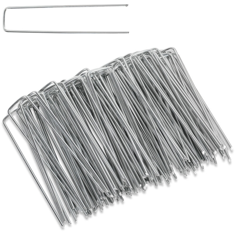 foto del prodotto hengda swanew set 500 picchetti in acciaio zincato. picchetti di fissaggio 2.8mm 150x25mm. per telone antialga
