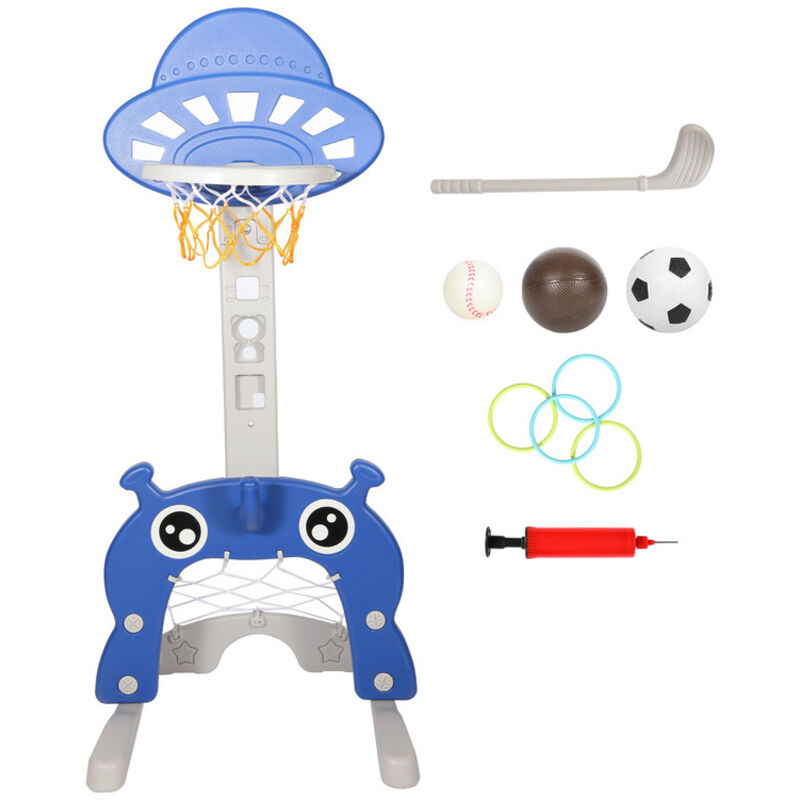 foto del prodotto hengda swanew set di canestri per bambini 4 in 1, canestro per bambini, regolabile in altezza, porta da calcio e gioco di lancio per bambini