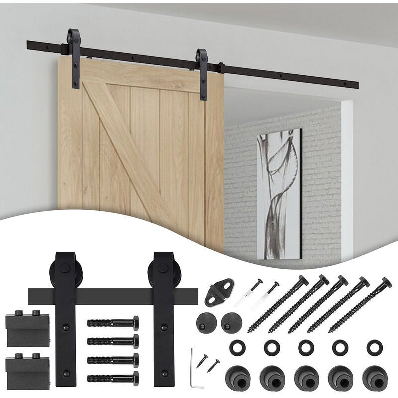 immagine 0 del prodotto hengda swanew sistema di porte scorrevoli set di accessori per binari a pavimento in legno binario per porte a rulli in vetro 150kg pfeil 152cm