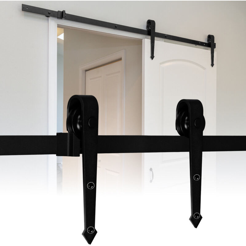 foto del prodotto hengda swanew sistema per porte scorrevoli 363 cm kit per porte scorrevoli binario per porte scorrevoli forato 35 46 mm di larghezza freccia