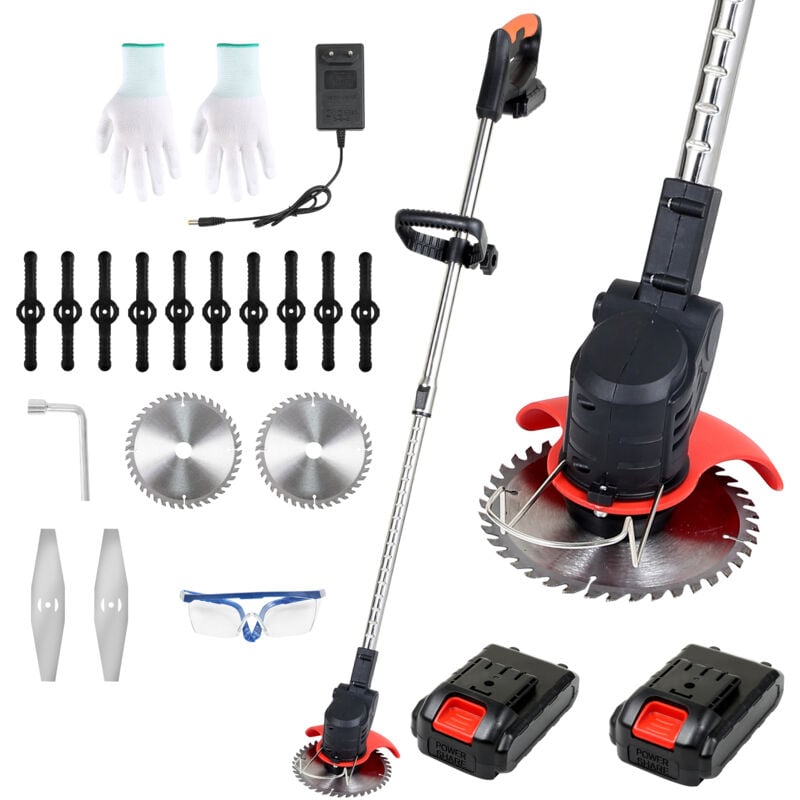 foto del prodotto hengda swanew tagliabordi elettrico con 2 caricabatterie 21v 1500ma 18 krpm