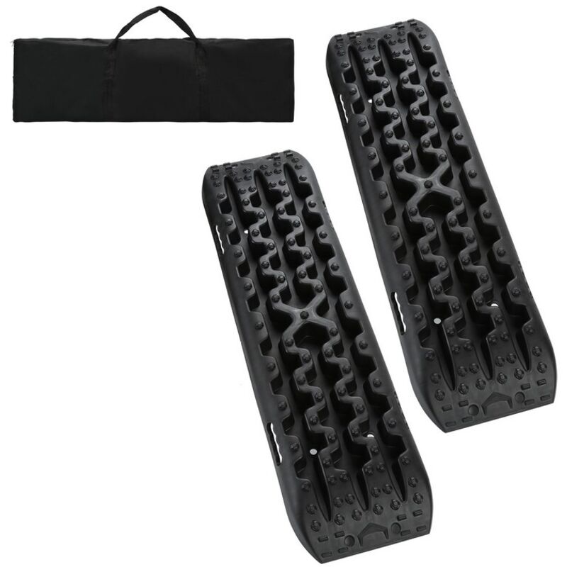 foto del prodotto hengda swanew tavole di trazione 2 pz tappeto di trazione nero 106x30,5x7 cm nylon max. 10t, piastre di trazione con borsa